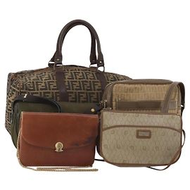 Set di 5 borse Christian Dior Fendi Zucchino Canvas Honeycomb Canvas Auth 180978