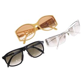 Gafas de sol Christian Dior MIUMIU PRADA Plástico Set de 3 Negro Plata Auth BA15439