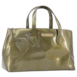 Bolsa de mão LOUIS VUITTON Monogram Vernis Wilshire PM Veil bronze LV Auth 202838