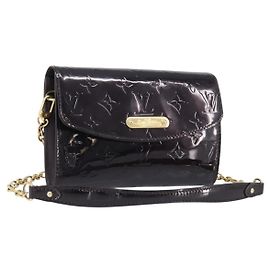 LOUIS VUITTON Monogram Vernis Bel Ale Shoulder Bag Amarante M93613 Auth 202014