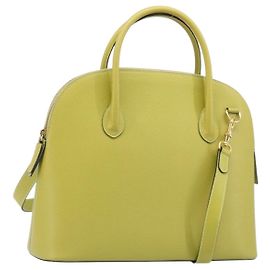 Céline Borsa a mano CELINE in pelle 2way Verde Tono Oro Auth 202586