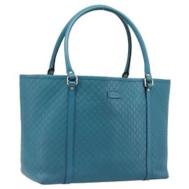 GUCCI Micro GG Canvas Guccissima Outlet Turquoise Blue 449647 Auth 200684A