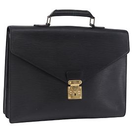 LOUIS VUITTON Epi Serviette Conseiller Briefcase Black M54422 LV Auth 199491