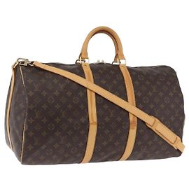 LOUIS VUITTON Monogram Keepall Bandouliere 55 Bolsa Boston M41414 LV Auth ka6148