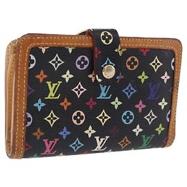 LOUIS VUITTON Monogram Multicolor Portefeuille Viennois Black M92988 Auth 203092