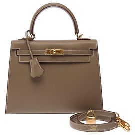 Hermès Borsa HERMES Kelly 25 in Pelle Étoupe - 103913