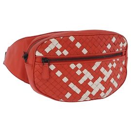 Borsello da vita BOTTEGA VENETA INTRECCIATO in pelle rossa autentico 203258A