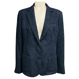 Autre Marque Blazer Eleventy in tweed di lana blu navy