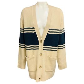 Autre Marque TWP Beige Twine Varsity Phoebe Kaschmir-Strickcardigan