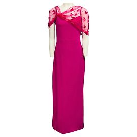 Autre Marque Theia Zinnia Pink Sophia Perlen-Shawl-Kleid