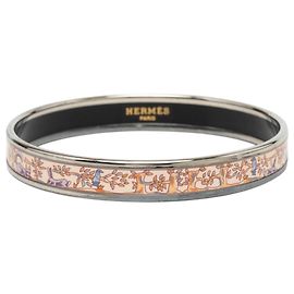 Brazalete Hermès Narrow Enamel Forest Animals Rosa 65