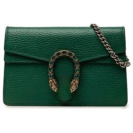 Borsa a tracolla Mini Dionysus Gucci in pelle di vitello verde