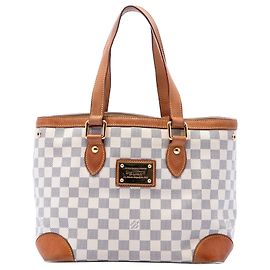 Borsa Tote Louis Vuitton Hampstead PM Damier Azur Bianca