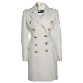 Balmain, casaco peacoat em lã e cashmere