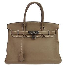Hermès Hermes Birkin Grey Clemence avec Palladium Hardware 30