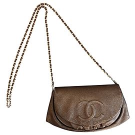 2011 Chanel CC Caviar Half Moon Wallet on Chain