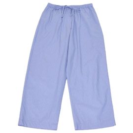 The Row Pantalones anchos de algodón a rayas Orien en azul
