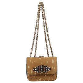 Borsa a tracolla Christian Louboutin Sweet Charity Spikes in pony hair tricolore
