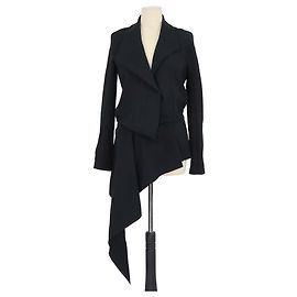 Balenciaga Black Asymmetric Flared Blazer