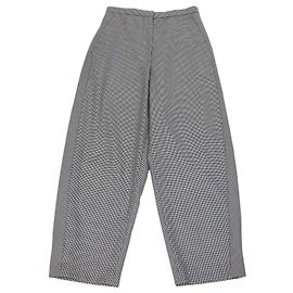 Loewe weit geschnittene Hose aus Wollmischung im Karomuster Schwarz/Weiß