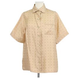Camisa de manga corta Angelina Loro Piana de seda marrón con lunares