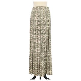 Falda Clea Loro Piana de seda verde con estampado Flower Echoes