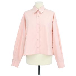 Autre Marque The Frankie Shop Camisa de manga comprida em algodão rosa pálido