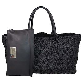 Bottega Veneta Cabat Tote Medium Limited Edition 312/500 aus schwarzem Intrecciato-Leder