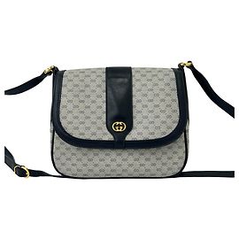 Borsa a tracolla in pelle Gucci Vintage Micro GG Logo Hardware