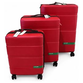 Autre Marque Delsey Paris x United Colors of Benetton Hartschalenkoffer Set Rot
