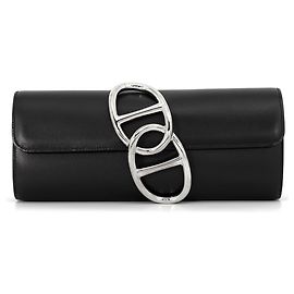 Hermès Pochette Hermes en cuir noir