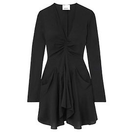 Isabel Marant Usmara Mini-Kleid aus gerafftem Krepp in Schwarz