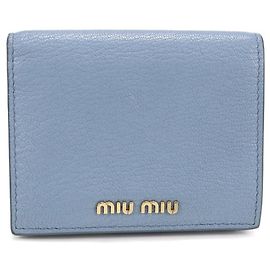 Carteira bi-fold Miu Miu para mulheres em azul