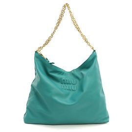 Miu Miu Schultertasche aus grünem Leder