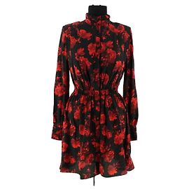 The Kooples Schwarzes Seidenkleid