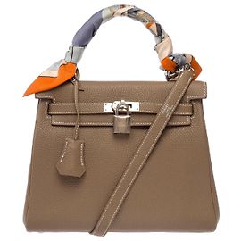 Hermès Bolso HERMES Kelly 25 en Cuero Étoupe - 103914