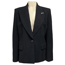 Blazer de lana acanalado de un botón azul marino Barbara Bui