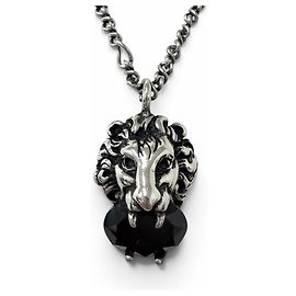 Collar con colgante GUCCI Lion Head de cristal negro