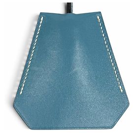 Hermès Pendente Collana Hermes Vintage Clochette Blue Jean Veau Swift
