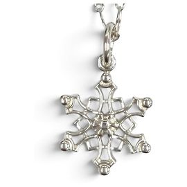 Autre Marque Collar con colgante de copo de nieve Tiffany & Co. en plata 925 con cadena de eslabones ovalados