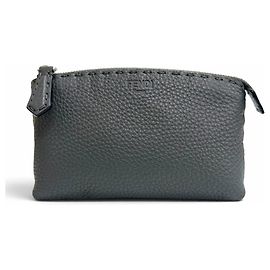 Fendi 8N0114 Selleria Logo Leder-Pouch