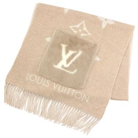 Estola de cashmere bege e branca Louis Vuitton