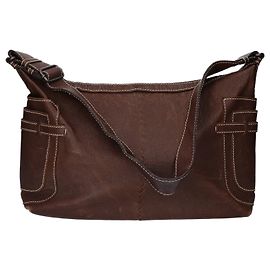 Bolso de hombro de cuero marrón oscuro Bottega Veneta