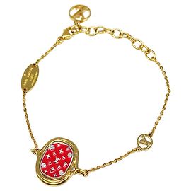 Pulseira de Berloques Louis Vuitton Ouro e Vermelho