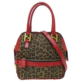 Borsa Fendi rosso e marrone