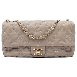 Chanel Brown CC Caviar Wild Stitch Flap