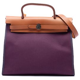 Hermès Purple Toile Herbag Zip 31