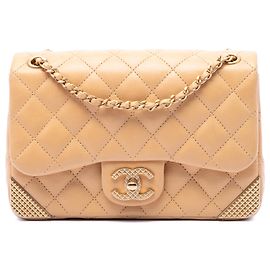 Chanel Brown Mini Quilted Calfskin Rock The Corner Flap