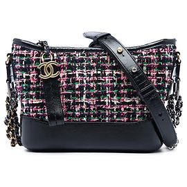 Chanel Black Small Tweed and Lambskin Gabrielle Crossbody