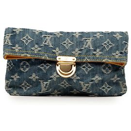 Louis Vuitton Blue Monogram Denim Pochette Plate